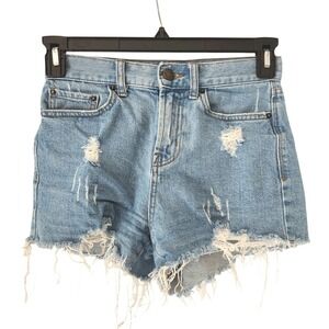 BDG Urban Outfitters Girlfriend High Rise Distressed Denim Shorts Womens 24W